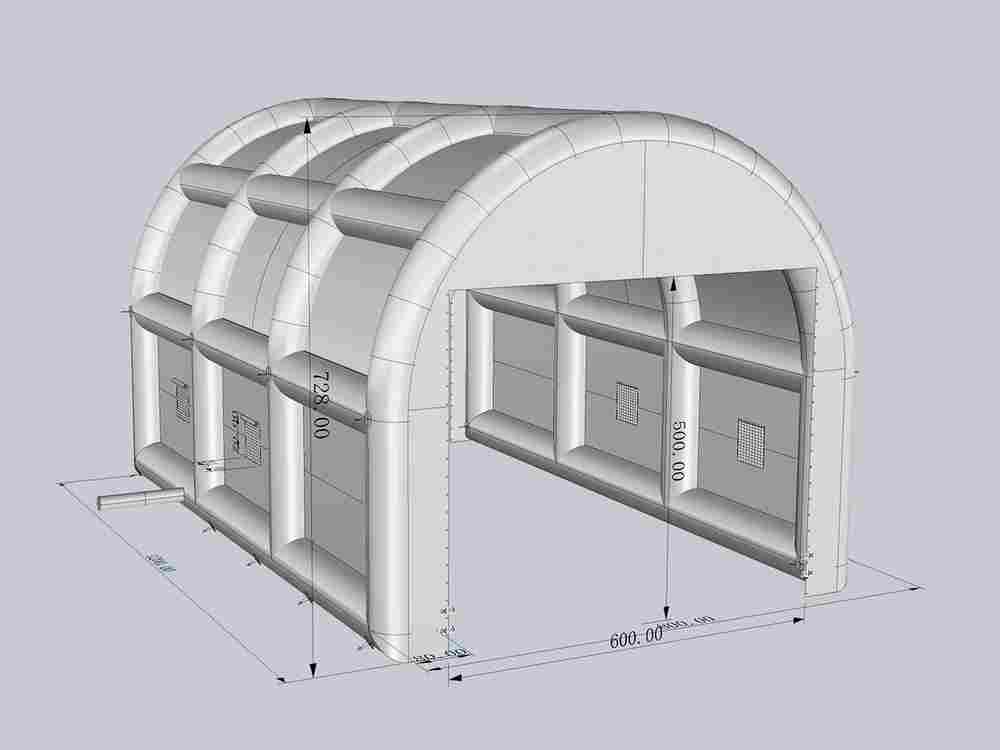 Надувной шатёр для техники белого цвета, 12*8*7 м