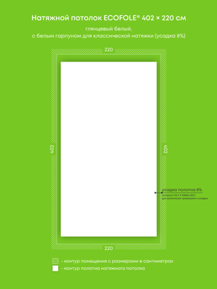 Натяжные потолки 8.8 м2, 14 м2, 3.3 м2