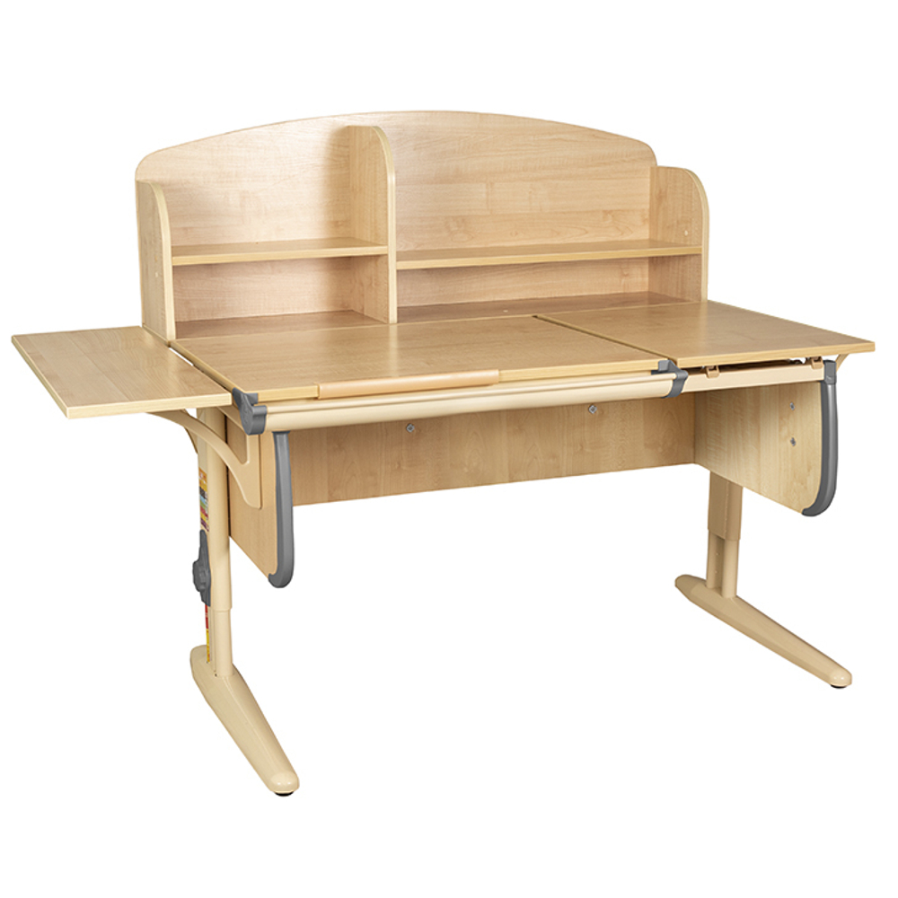 Растущая парта с задней закрытой и боковой полками Дэми СУТ 25-02-Б1НЗ (1500×880 мм)