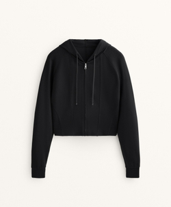 Oysho Укороченная толстовка Slim fit из мягкого модала, черный