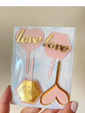 Набор акриловых топперов "Любовь" Выбери цвет! 4 шт.