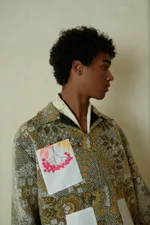 Купить Куртка Soeurs с Вышивкой Рябины / Hand-Embroidered Romanberry Pockets серая Куртка Soeurs с Вышивкой Рябины / Hand-Embroidered Romanberry Pockets серая