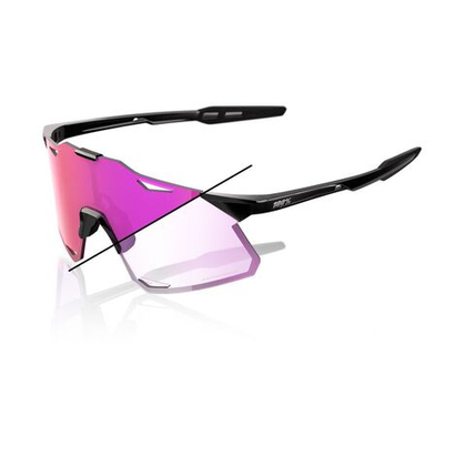 Спортивные очки 100% HYPERCRAFT Gloss Black - Purple Flash Mirror Photochromic Lens