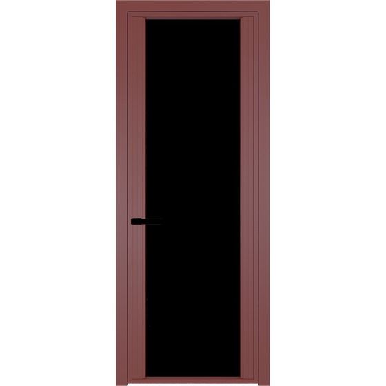 Алюминиевая дверь 2AGP красный антрацит стекло чёрный триплекс