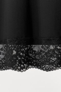 ZARA ЮБКА ИЗ ПОЛИАМИДА С КРУЖЕВОМ, ЧЕРНЫЙ