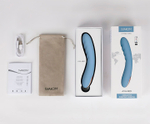Голубой интерактивный изогнутый вибратор 19,6см с функцией пенетрации Svakom Ava Neo App-Compatible Thrusting Vibrator SA059B