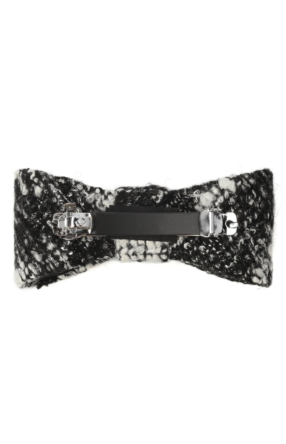 Бант-бабочка из черно-белой шерсти