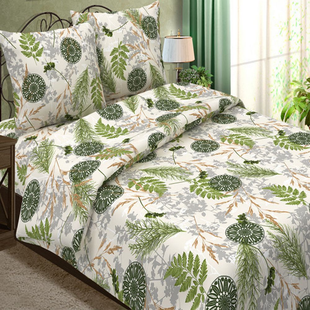 Комплект постельного белья "ВЛ. ПАПОРОТНИК", бязь Премиум, 100% хлопок, Россия.