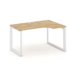 Style Project Стол рабочий эргономичный SN-59O.SPA-021(R) Тиквуд Светлый/Металл Белый/Белый Заглушка