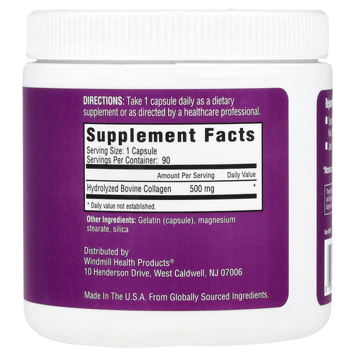 Rejuvicare, Super Collagen, коллаген, 500 мг, 90 капсул