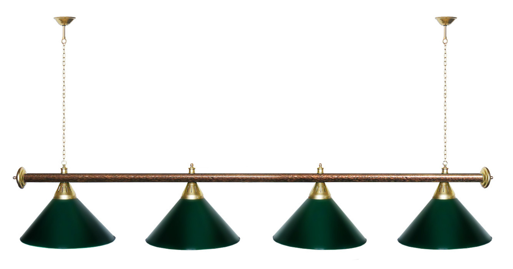 Лампа STARTBILLIARDS 4 пл. (плафоны золотые,штанга золотая,фурнитура золото)