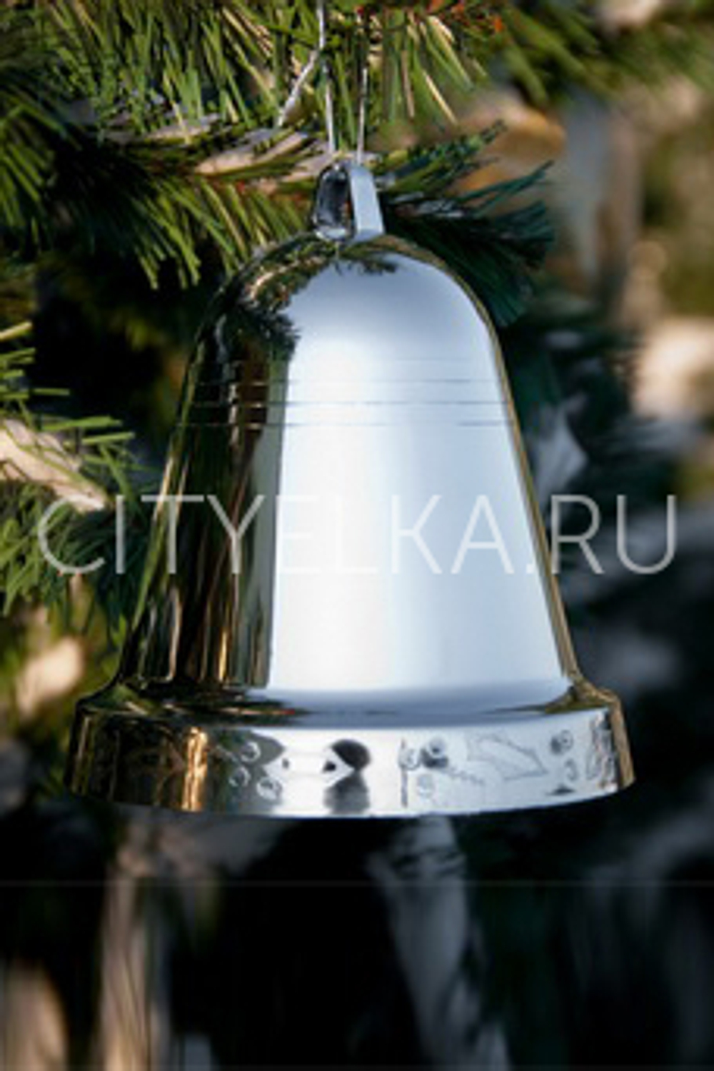 Колокольчик пластиковый глянцевый серебряный