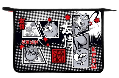 Папка для тетрадей Пластиковая А4ф Hatber 1 отделение 245х340х40мм на молнии-Смешарики- в индив.упак