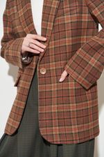 ПИДЖАК В КЛЕТКУ ШОКОЛАД|ОРАНЖЕВЫЙ