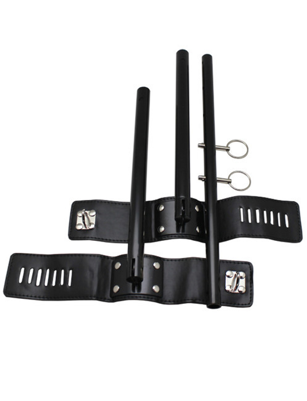 Регулируемая распорка на руки или лодыжки с замочками (Цвет: черный)