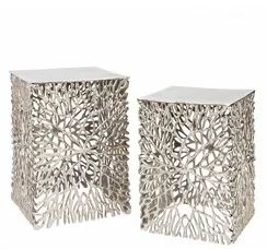 Комплект из 2 столиков Design, серебро