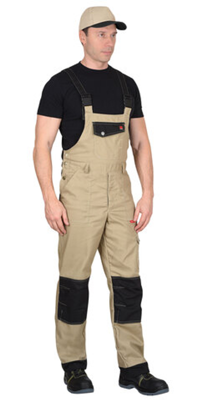 Полукомбинезон "ВЕСТ-ВОРК" бежевый с черным - ПОД ЗАКАЗ