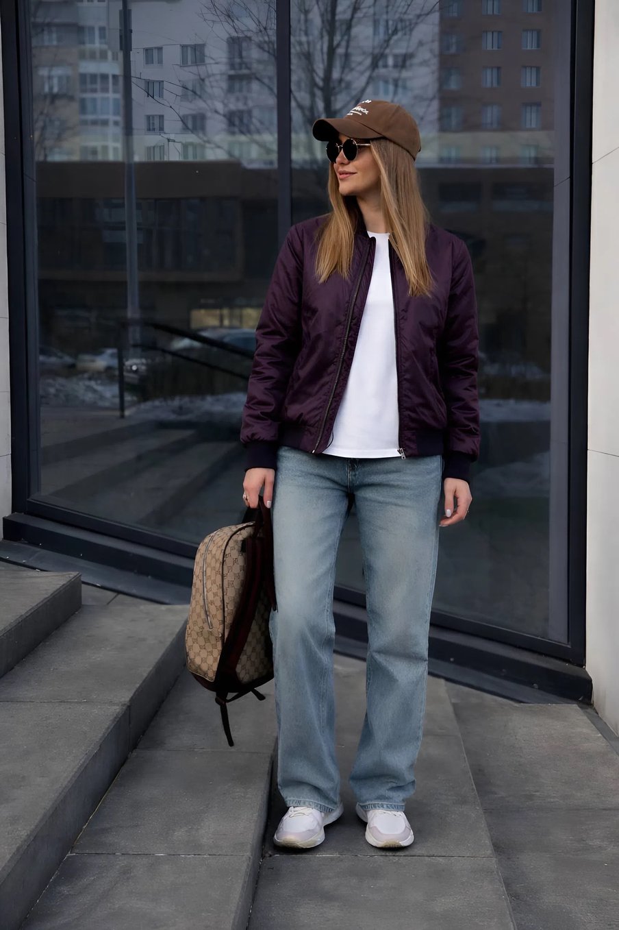 Бомбер женский "HN-14" баклажан