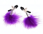 Зажимы для сосков с фиолетовым пушком
