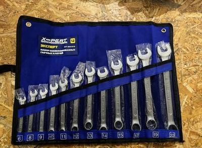 Набор ключей гаечных Хром 12pcs размеры 6-22 эргономик чехол X-PERT 1-10