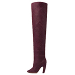 Bottega Veneta Canalazzo Over the knee Boots 10cm Women"s Burgundy