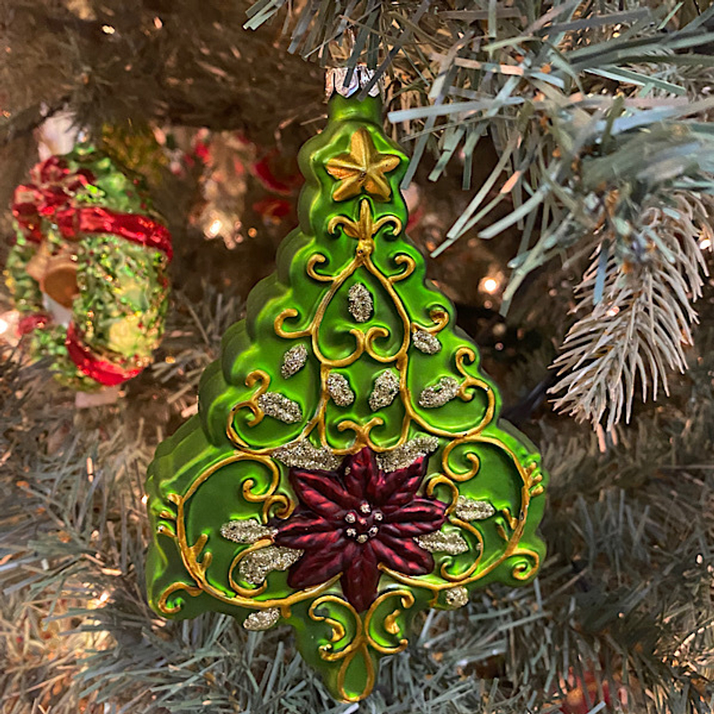 Ёлка с пуансеттией, ёлочное украшение [Арт. KC C 18-749380]