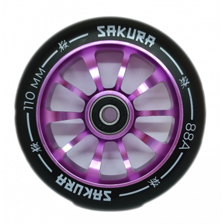 Комплект колес Haevner Sakura  110 мм малиновый/черный