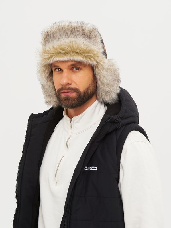 Шапка ушанка зимняя Альтаир с маской ткань Alova цвет КМФ 005 (переплетение хаки)