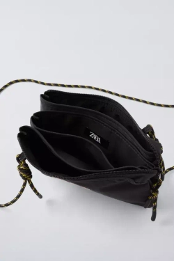 ZARA СУМКА ИЗ НЕЙЛОНА С ПЛЕЧЕВЫМ РЕМНЕМ, ЧЕРНЫЙ