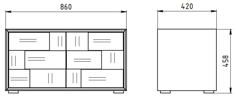 Комод 86х42х46, Тронд, дуб масло, 2 двери, Makosa