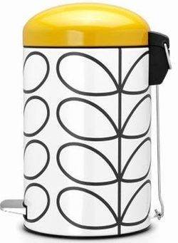 Ведро Brabantia Orla Kiely 12л кремовое сбоку