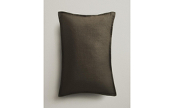 Zara Home наволочка декоративная из льна, хаки, 40x60 см