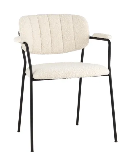 Стул Carol с подлокотниками, белое букле