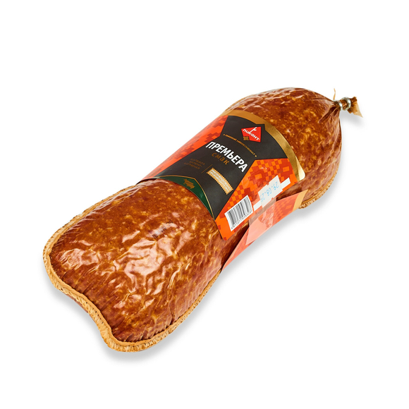 Колбаса сервелат "Премьера Смак" варено-копченая высший сорт, Пинский мясокомбинат, Беларусь