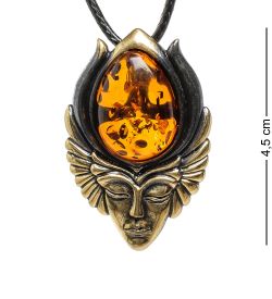 AM-1736 Подвеска «Малифисента» (латунь, янтарь)