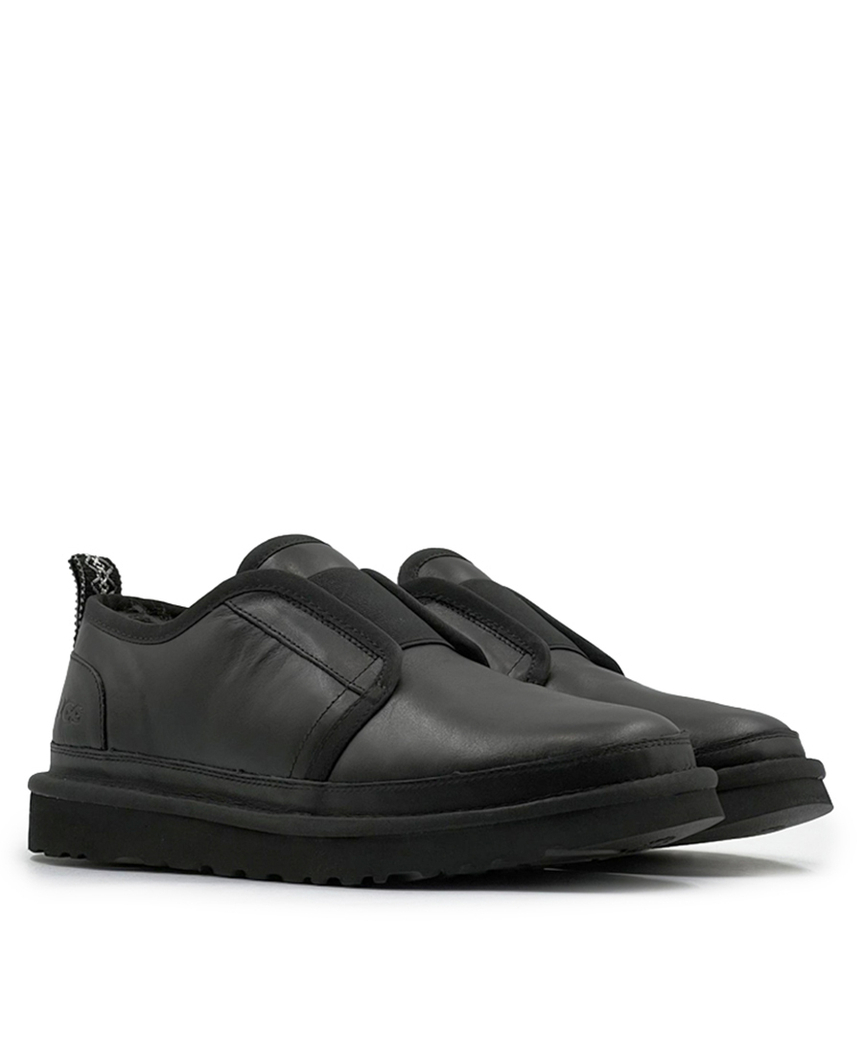 FLEX SLIPPER MEN Black Leather