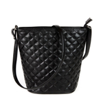 Вместительная женская маленькая чёрная сумочка из искусственной кожи 28х26х14 см COSCET М-СД-97