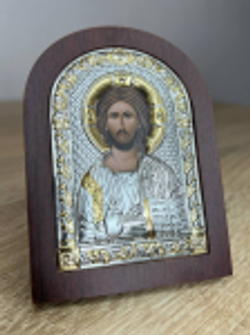 Спаситель, икона арочная, красное дерево, 57х75