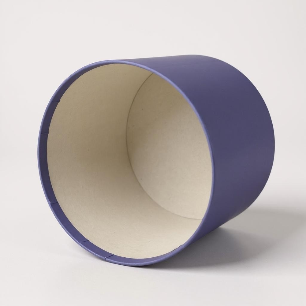 Шляпная коробка без крышки и лент 24х25 см Цвет; Светло фиолетовый.