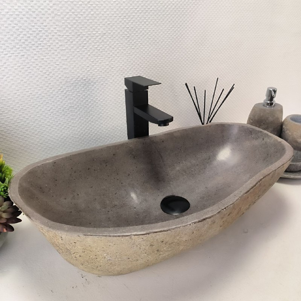 Раковина из речного камня RS-63509 (60*34*15) 0124