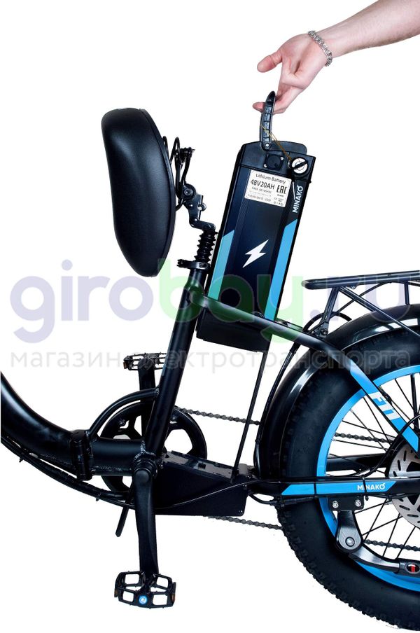 Электровелосипед Minako F11 Pro 2025 года (48V/20Ah) - Синий обод