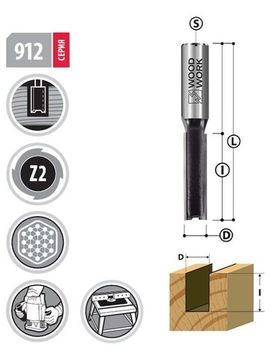 Фреза пазовая Extra 8х19 мм, S=12 мм WOODWORK 912.0819.12