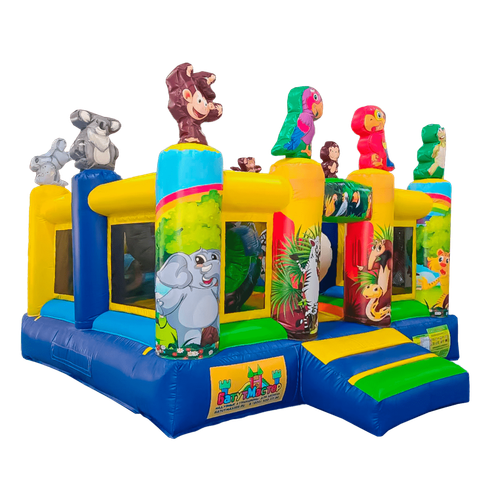 Коммерческий надувной батут «Попугайчики 2» без горки, размер 3,5*3,5*2,5 м