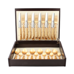 Набор столовых приборов на 6 персон 24 предмета Cutipol Mithos Gold матовый в коробке