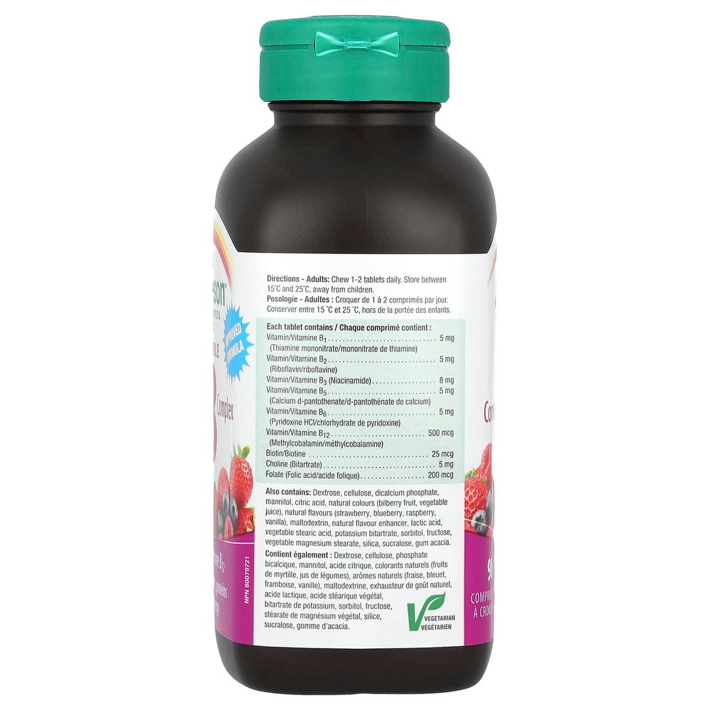 Jamieson Vitamins, Жевательный комплекс с витаминами B, Berry Bliss, 90 жевательных таблеток