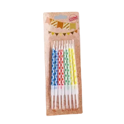 Свечи в торт "Ромбик" с подставкой, 14 см, 8 шт