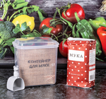 Контейнер для муки прозрачный 5 л с мерной ложкой 180 мл М1183