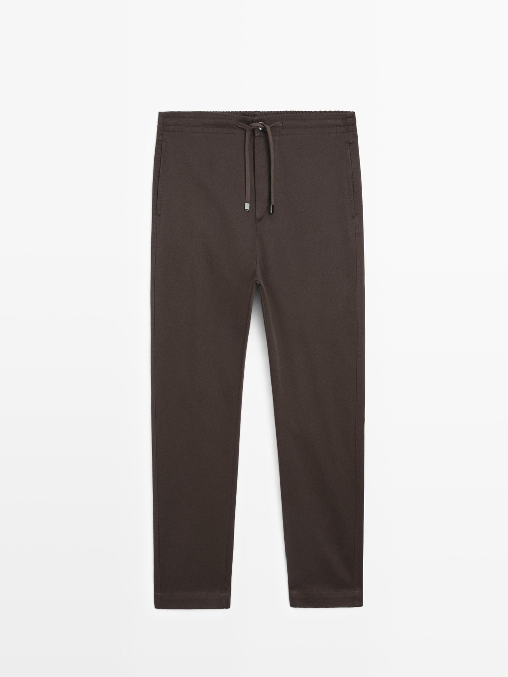 Massimo Dutti Брюки-джоггеры из смесовой хлопковой ткани, бордовый