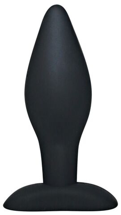 Чёрный анальный стимулятор Silicone Butt Plug Large - 12 см.