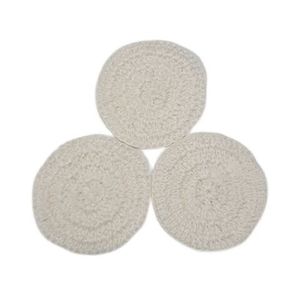 Вязаные бамбуковые диски ZEERO белые, 3 шт.